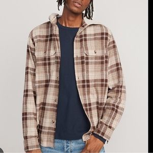 🤎Old Navy hooded flannel